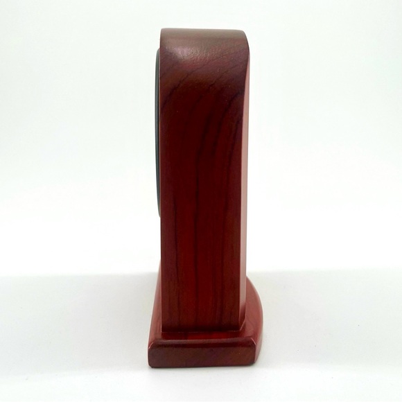 Rosewood Quality Analog Piano Finish Domed Minimalist Desk Clock Roman Numerals - Picture 4 of 5